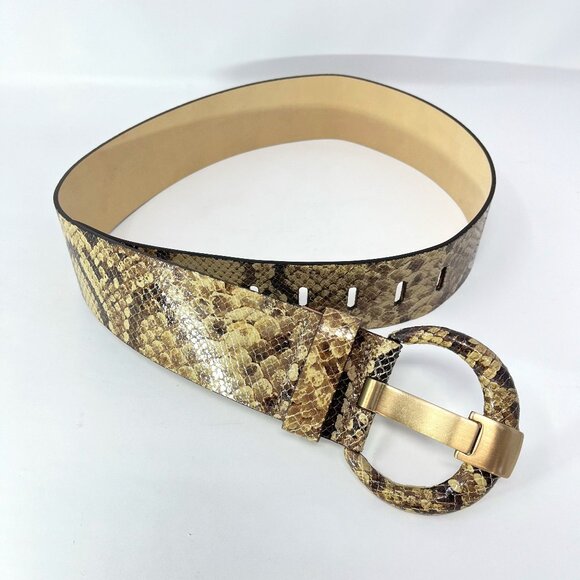 Banana Republic Accessories - BANANA REPUBLIC Snake Design Leather 2” Wide Belt Size XS XSmall Made In Italy!